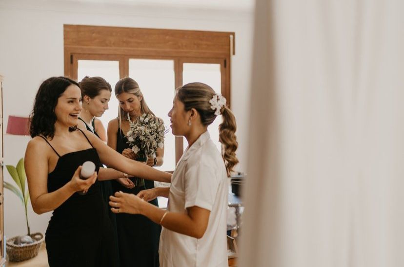 Bridal skincare preparation in Mallorca
